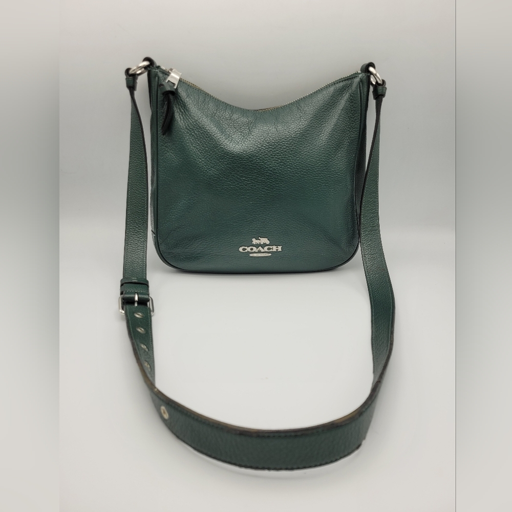 Coach Pebbled Leather Crossbody Bag in Teal